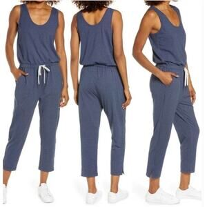 Zella Gwen Sleeveless Jersey Lounge Jumpsuit Blue Plus 3X